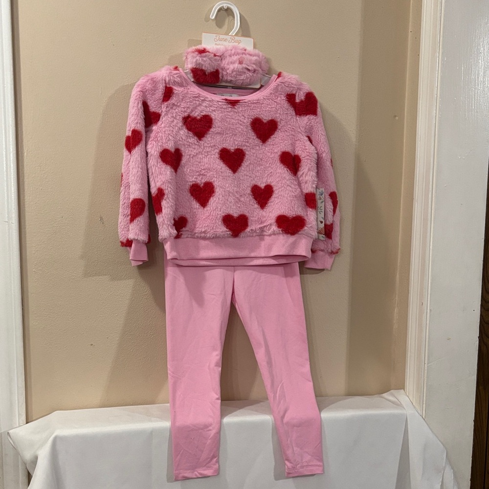 June Bug Pink Fuzzy Sweater Set